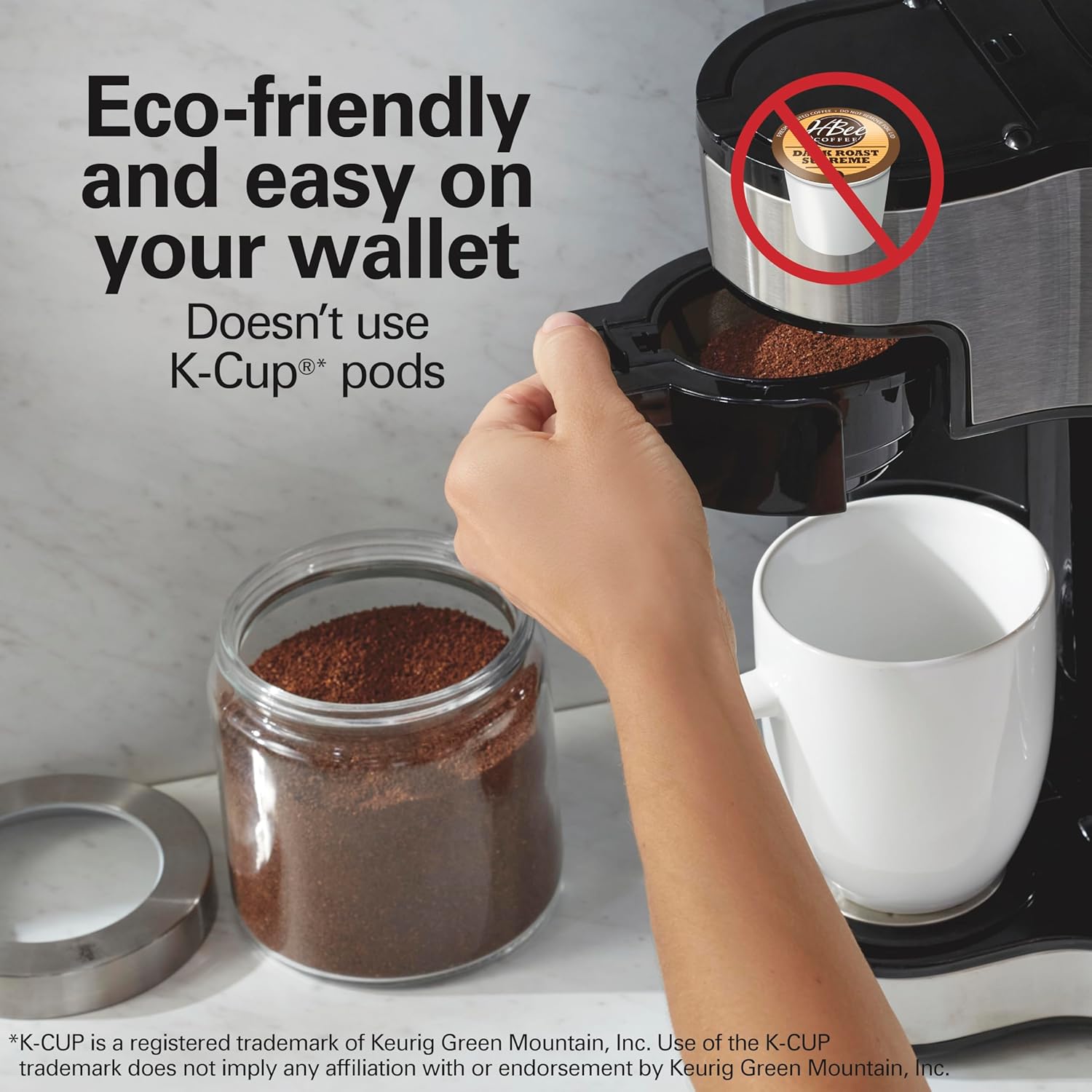 Cafeteira programável Hamilton Beach de 2 vias com capacidade para 12 xícaras e máquina de dose única, garrafa de vidro, pausar e despejar automático, preto (49980R)