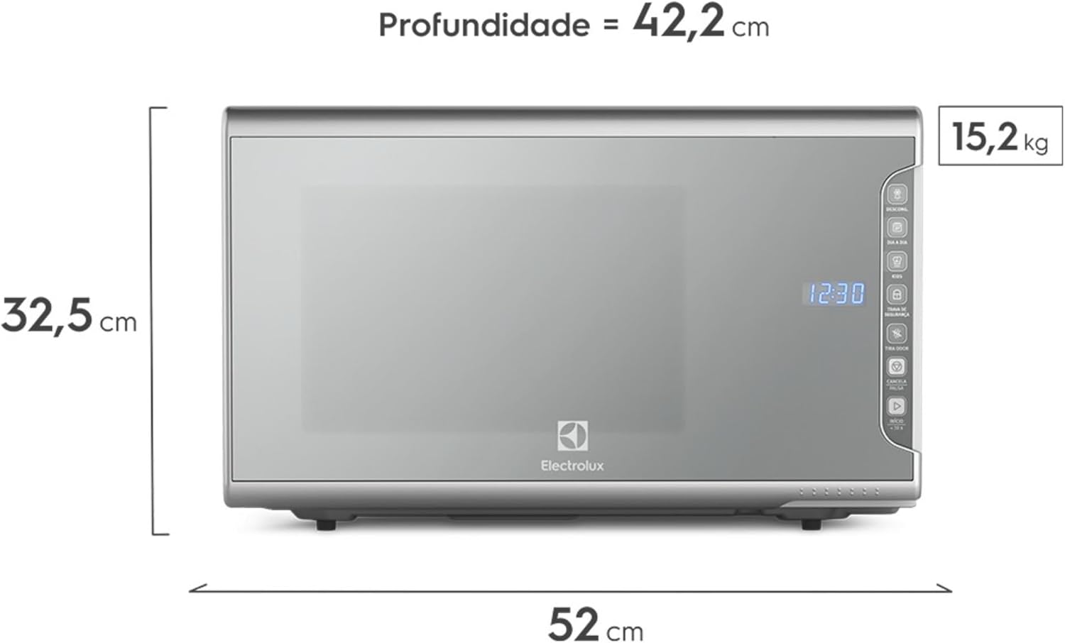 Micro-ondas Electrolux 31L Inox Espelhado com Painel Integrado e Função Tira Odor 127v MI41S