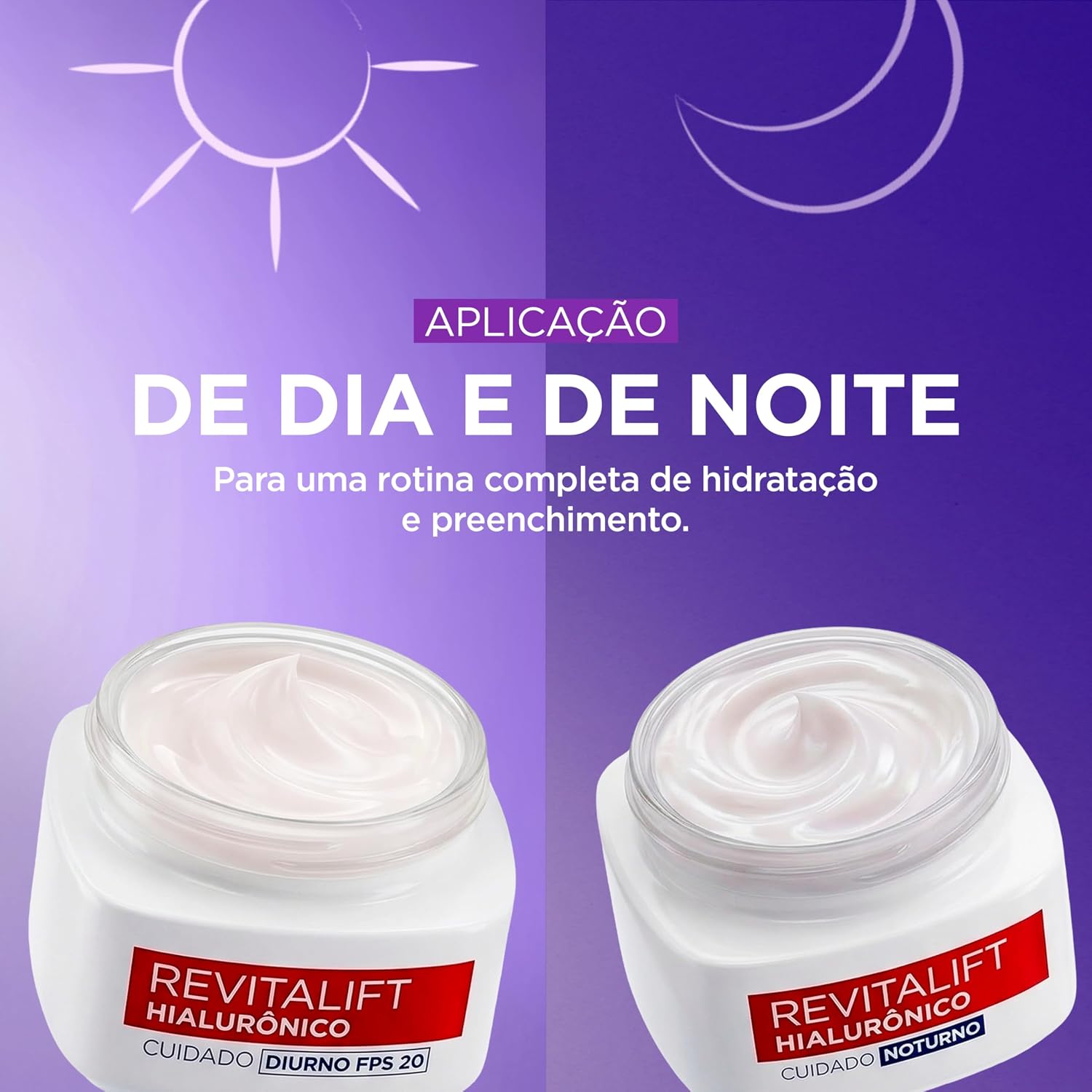 Kit Hidratante Facial L'Oréal Paris Revitalift Hialurônico Diurno FPS 20 + Noturno
