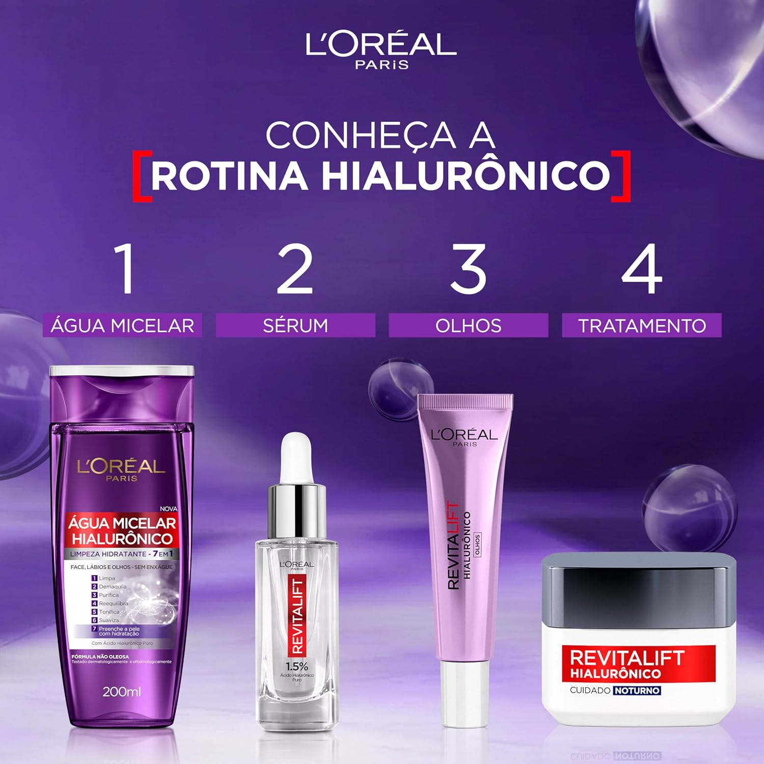 Kit Hidratante Facial L'Oréal Paris Revitalift Hialurônico Diurno FPS 20 + Noturno