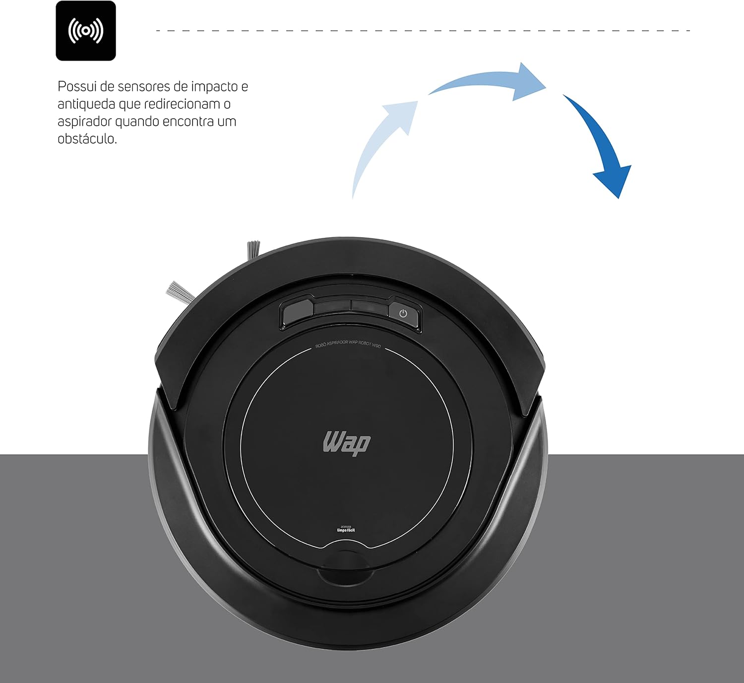 WAP Aspirador de Pó Robô ROBOT W90 3 em 1