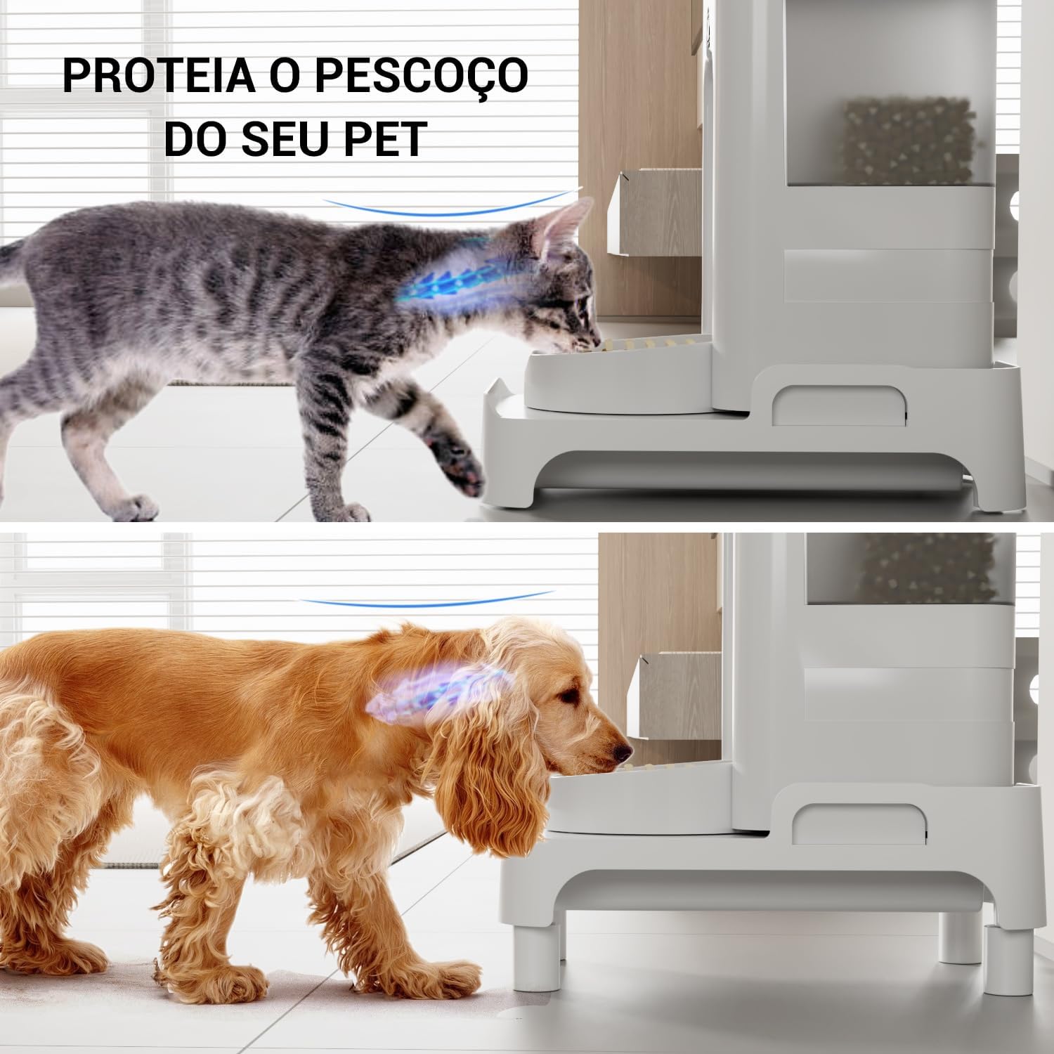 Suporte Ajustável para Comedouro de Gatos, Suporte Elevado para Comedouros Automáticos 4,5 cm, Antiderrapante, Ajustável