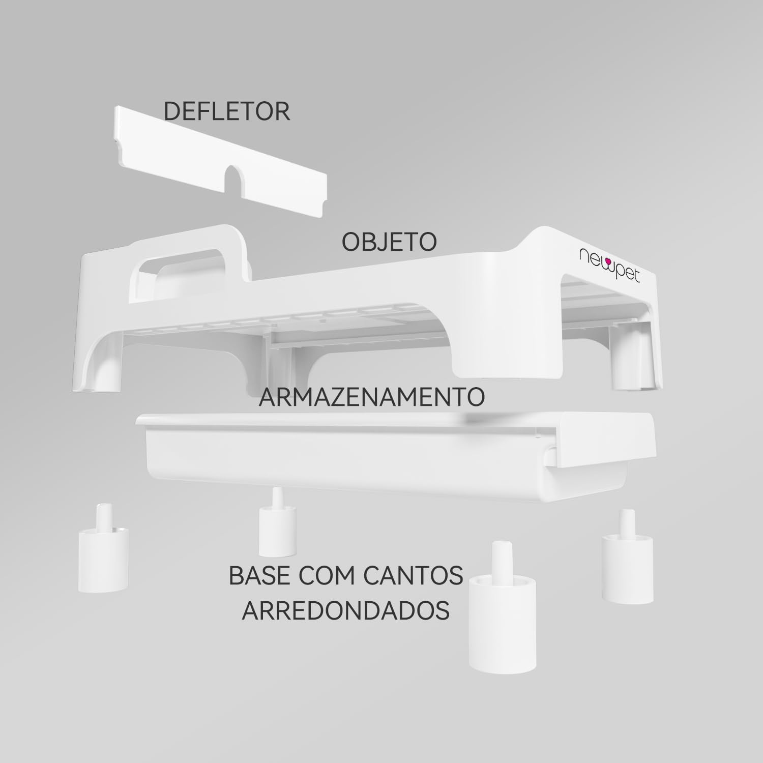 Suporte Ajustável para Comedouro de Gatos, Suporte Elevado para Comedouros Automáticos 4,5 cm, Antiderrapante, Ajustável