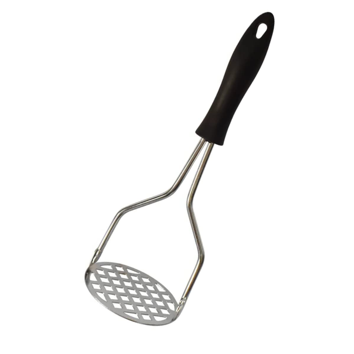 Amassador de Batata e Legumes Inox Manual Ergonômico Amassador Para Purê com Cabo Plástico Anti Calor