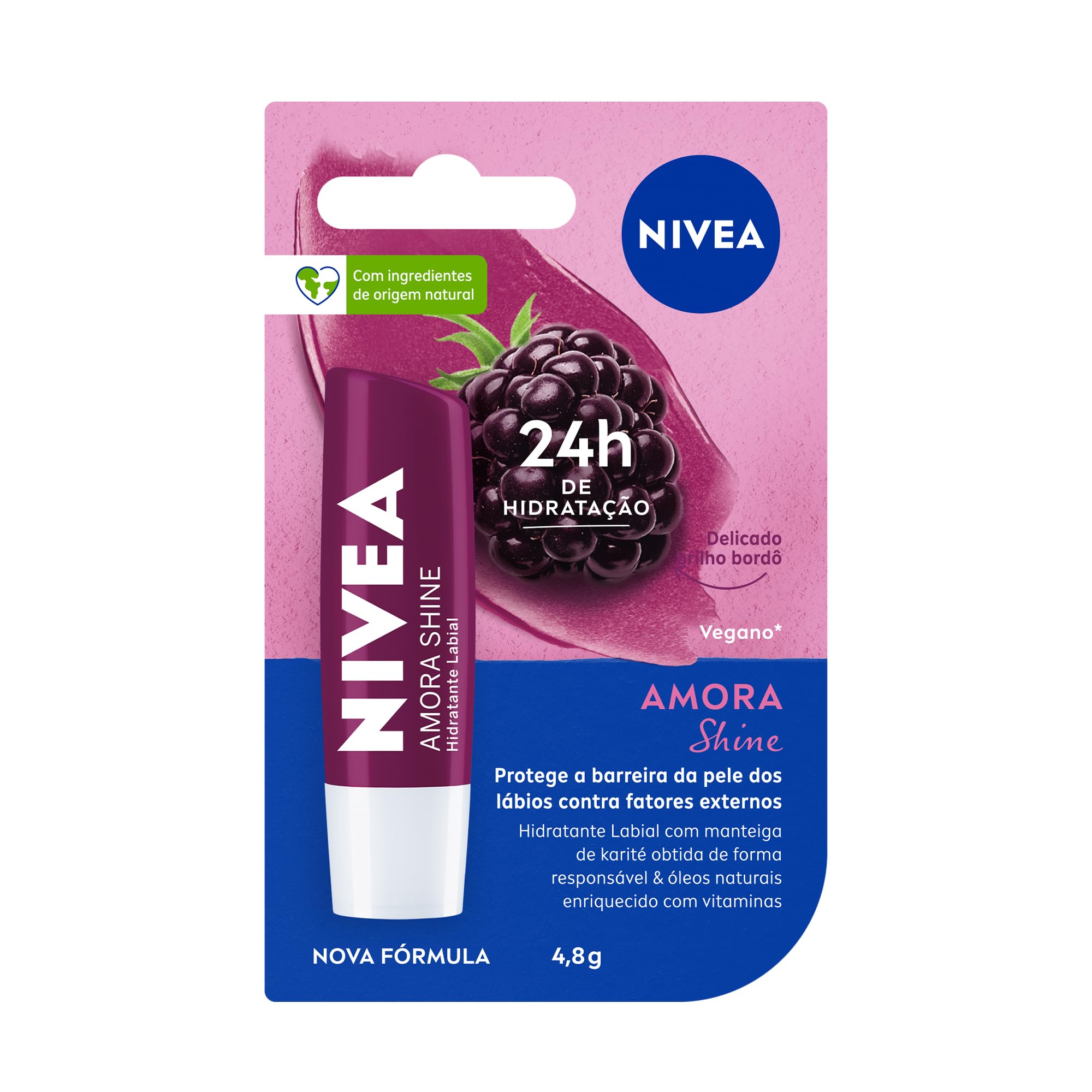 NIVEA Hidratante Labial Amora Shine 4,8g