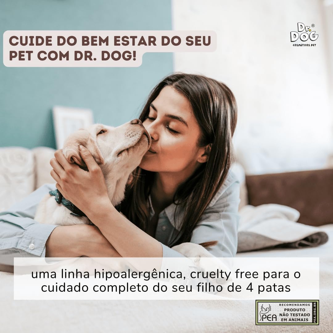 Shampoo & condicionador para Cachorros e Gatos Dr Dog 5x1 5 Litros Pets peles sensíveis, Xampu Pet Hipoalergênico, Antialérgico, Não Arde os Olhos, Pet shop, Fragrância Suave, Alto rendimento