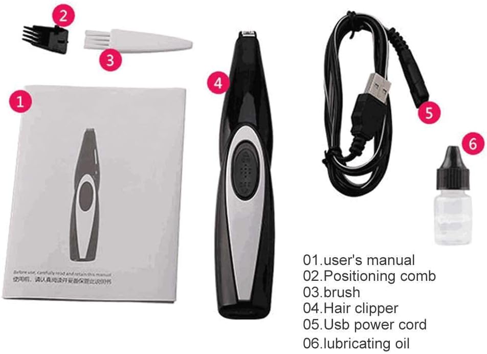 PETSHOP Tosa Elétrico Portátil para Pets - Aparador de Pelos com Cerâmica e Aço Inox, Recarregável via USB