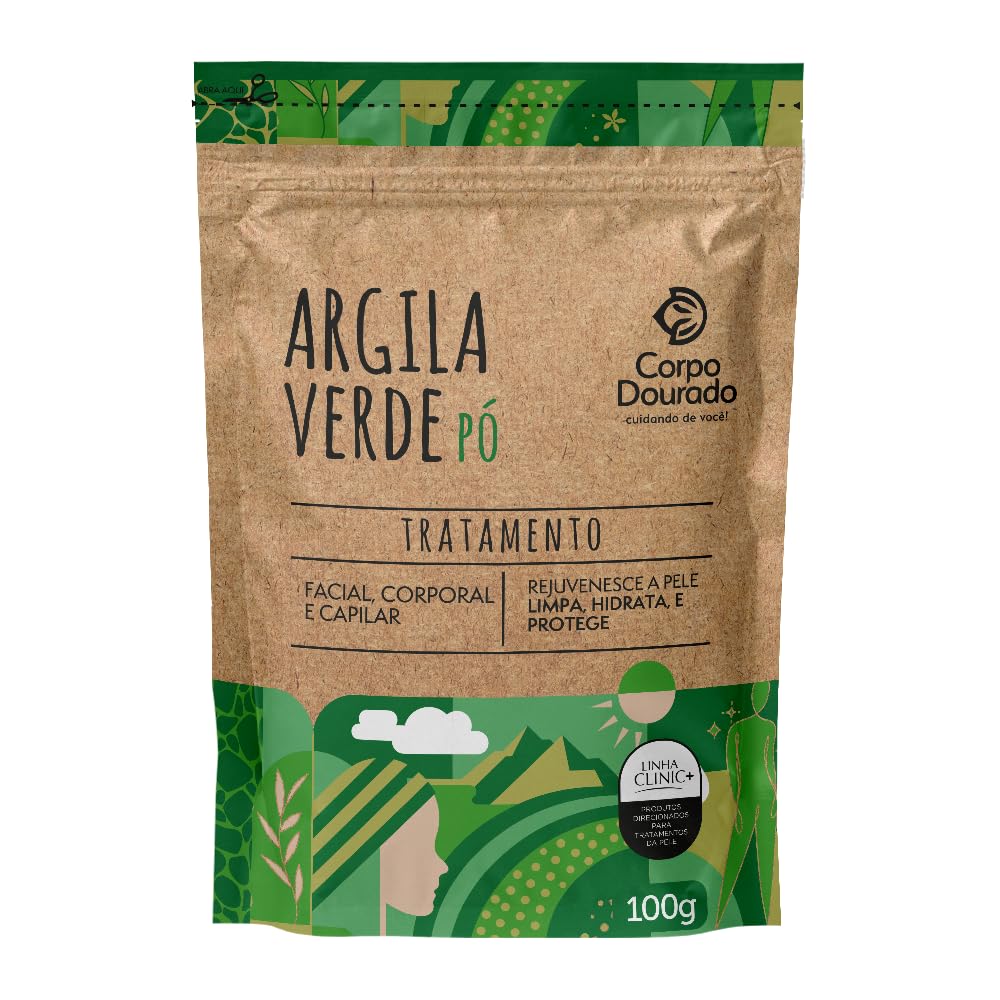 Corpo Dourado Argila Verde em Pó | Purificação e controle de oleosidade | 100g
