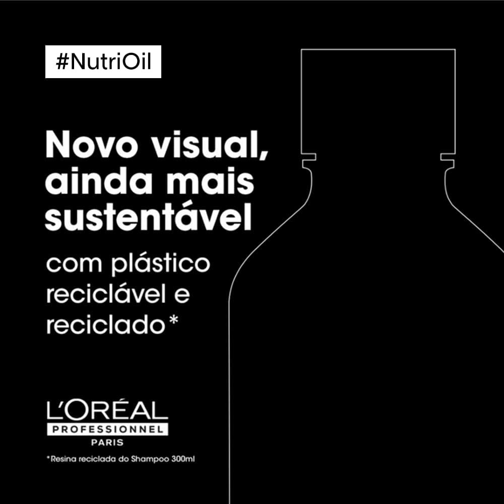 L'Oréal Professionnel NutriOil Shampoo de Nutrição Intensa com Óleo de Coco – Para Cabelos Secos, Limpeza Suave e Maciez, 300 ml