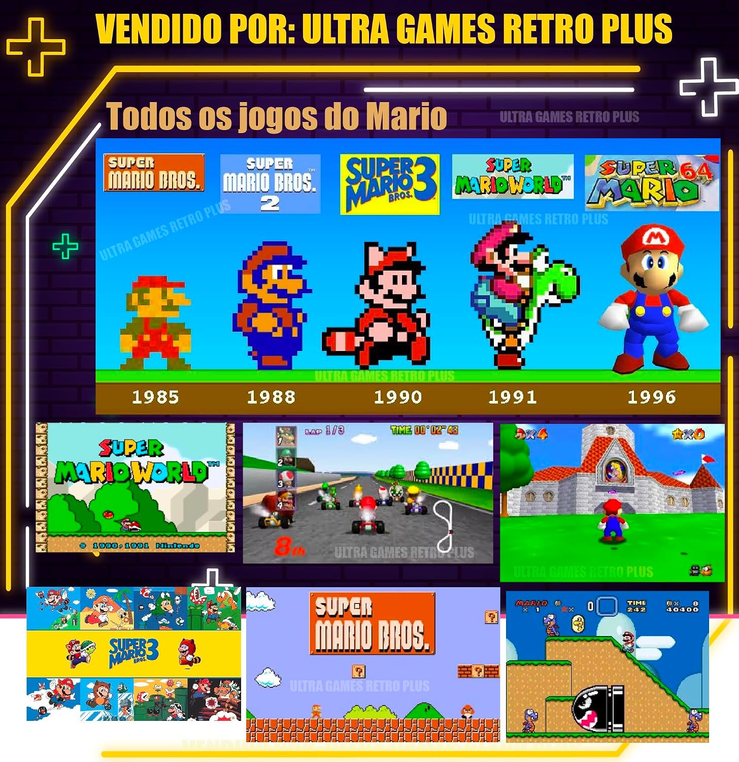 TOYUTOYI Video Game Retro Premium + 114 Mil Jogos + 4 Controles + Atualizado