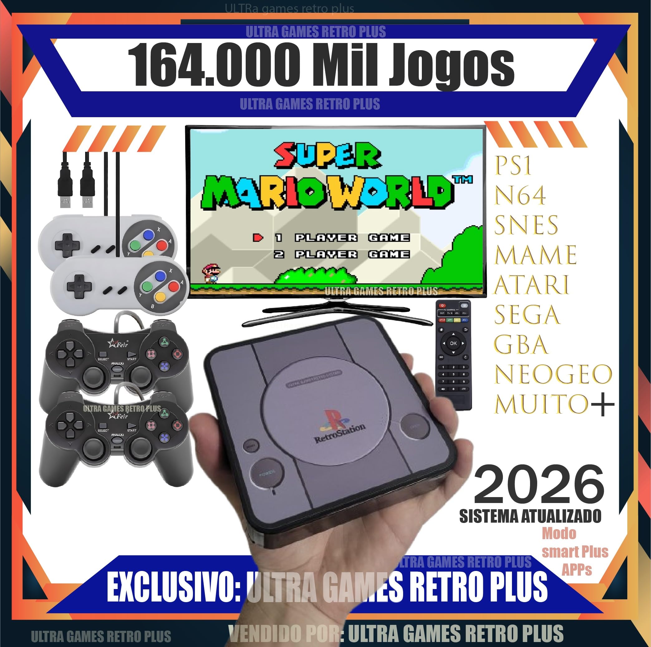 TOYUTOYI Video Game Retro Premium + 114 Mil Jogos + 4 Controles + Atualizado