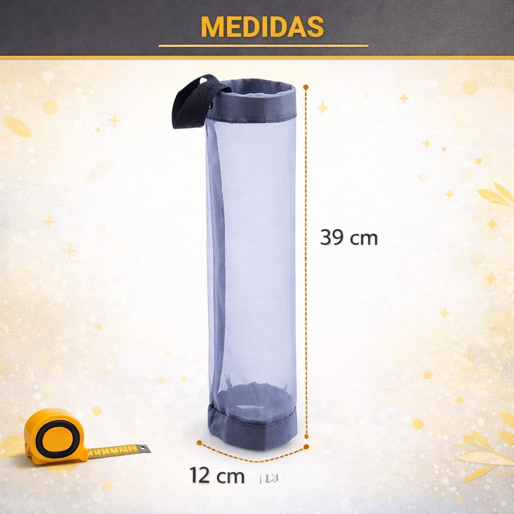 Puxa Saco Organizador Porta Sacolas Plásticas de Cozinha Acessório Prático e Sustentável para Armazenamento Eficiente (Preto)