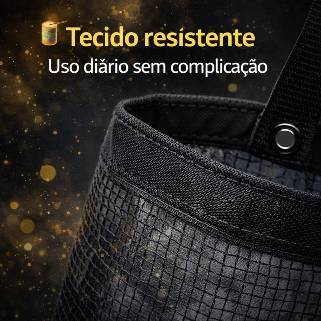 Puxa Saco Organizador Porta Sacolas Plásticas de Cozinha Acessório Prático e Sustentável para Armazenamento Eficiente (Preto)