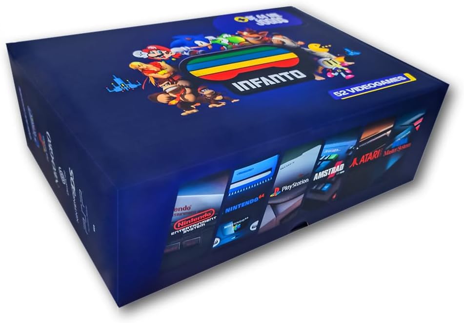 Video Game Retrô Infanto 4 - Console Retrô com 44 mil jogos antigos (2 controles) (Sem fio)