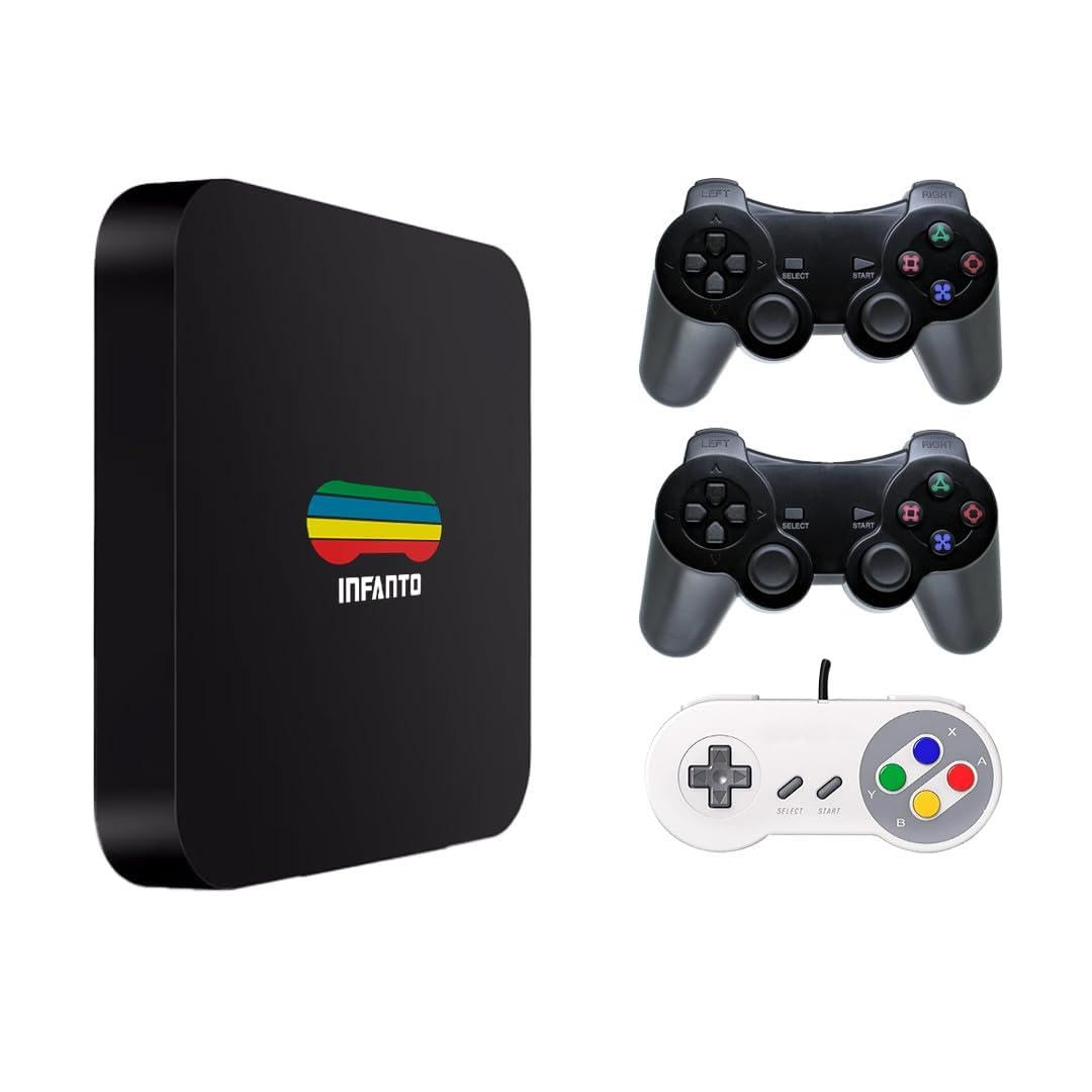 Video Game Retrô Infanto 4 - Console Retrô com 44 mil jogos antigos (2 controles) (Sem fio)