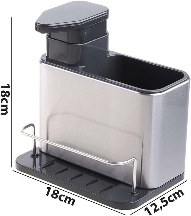 Porta Detergente Organizador Pia Cozinha Dispenser Sabão Inox