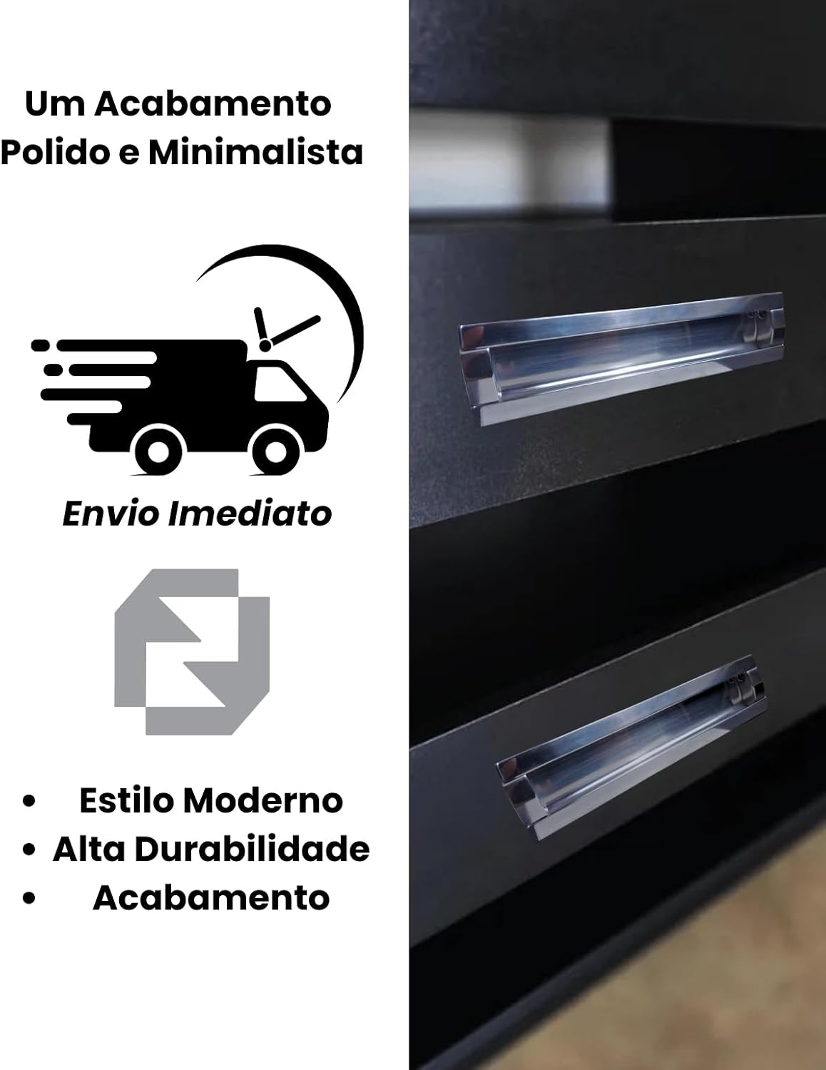 Puxador Armario 20cm Concha Cozinha Porta Madeira Invisivel (Prateado)
