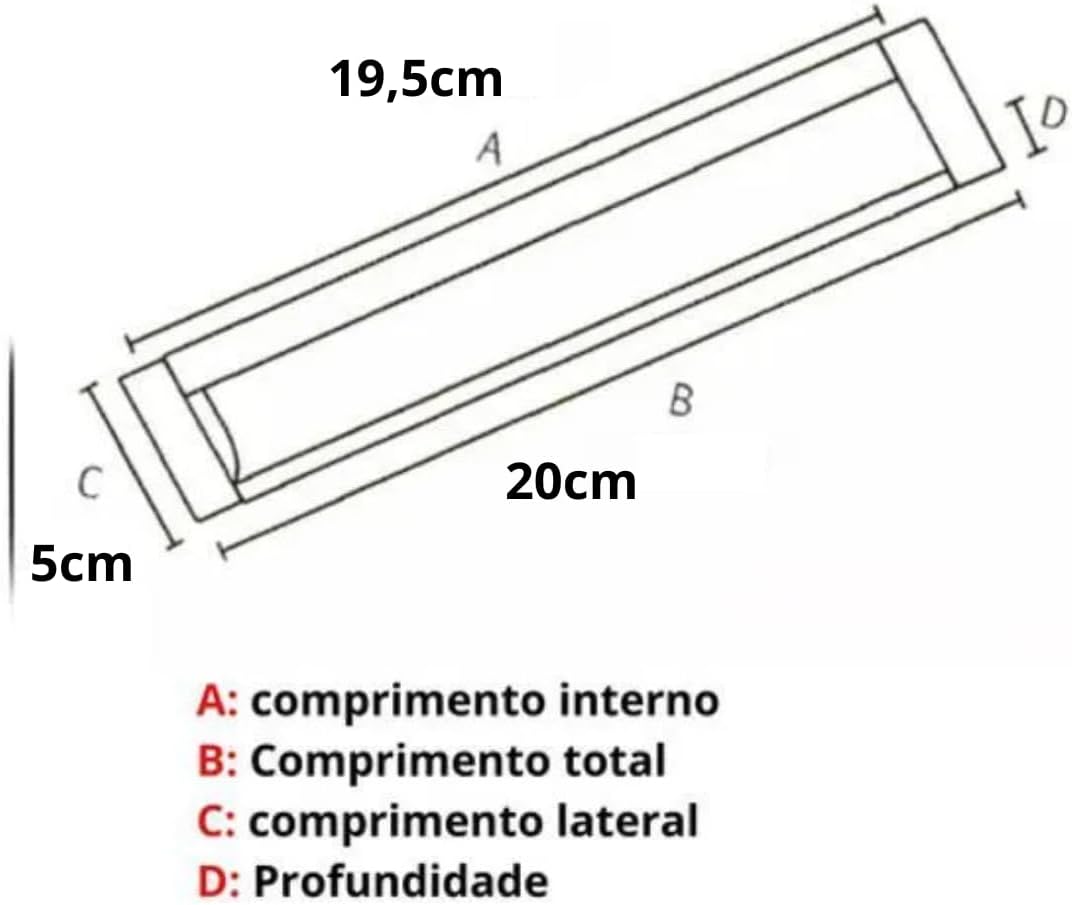 Puxador Armario 20cm Concha Cozinha Porta Madeira Invisivel (Prateado)