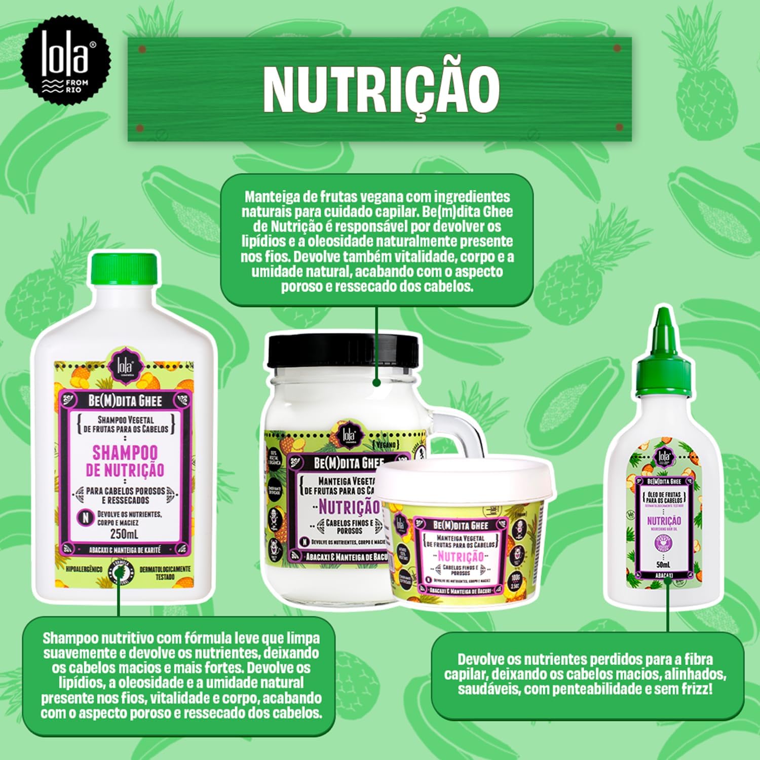 Lola Cosmetics Kit Cronograma Capilar Be(m) Dita Ghee - 3 Produtos