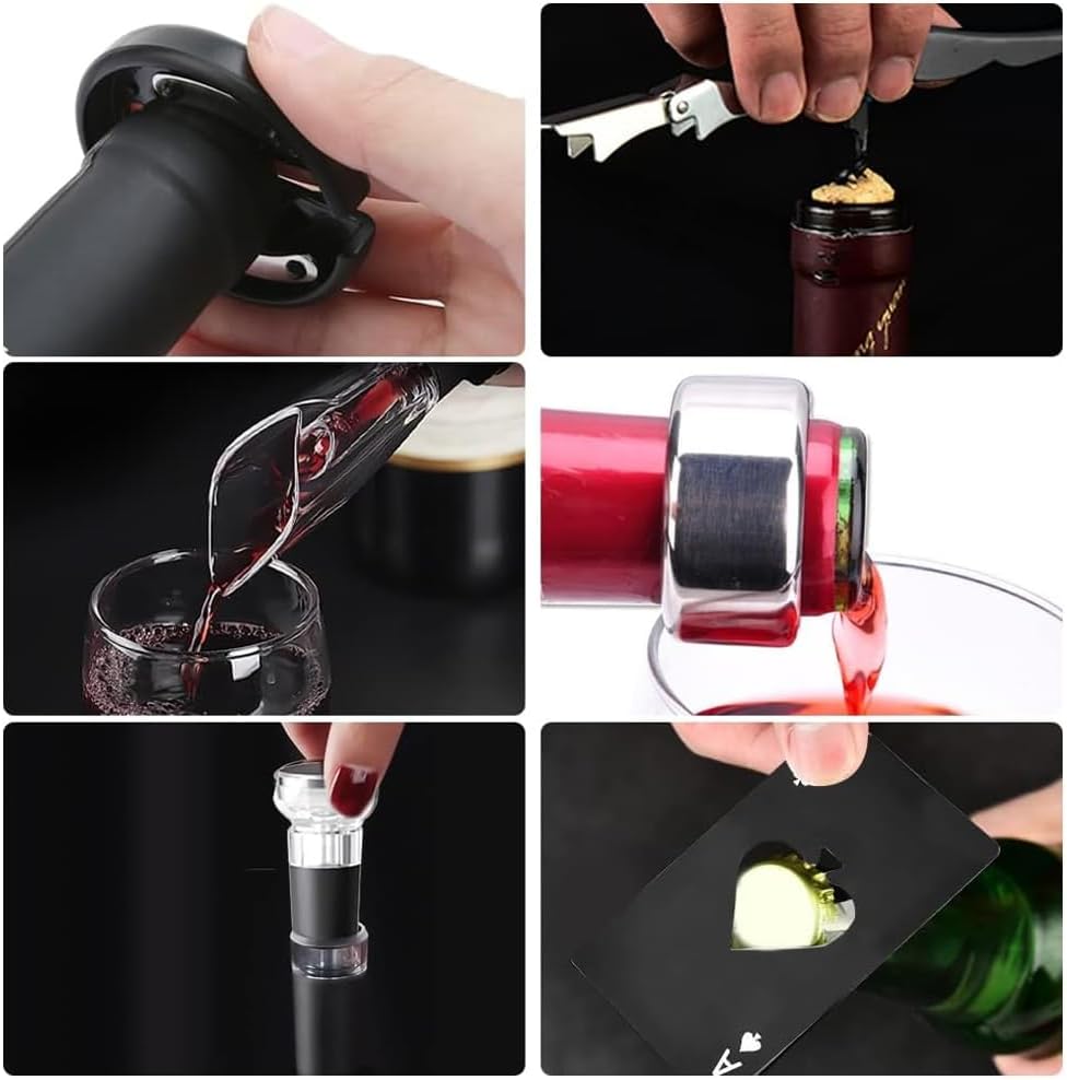 FBXGT Abridor de Vinho Eletrico - Saca Rolhas Vinho Eletrico Kit Abridor de Garrafa 7 em 1
