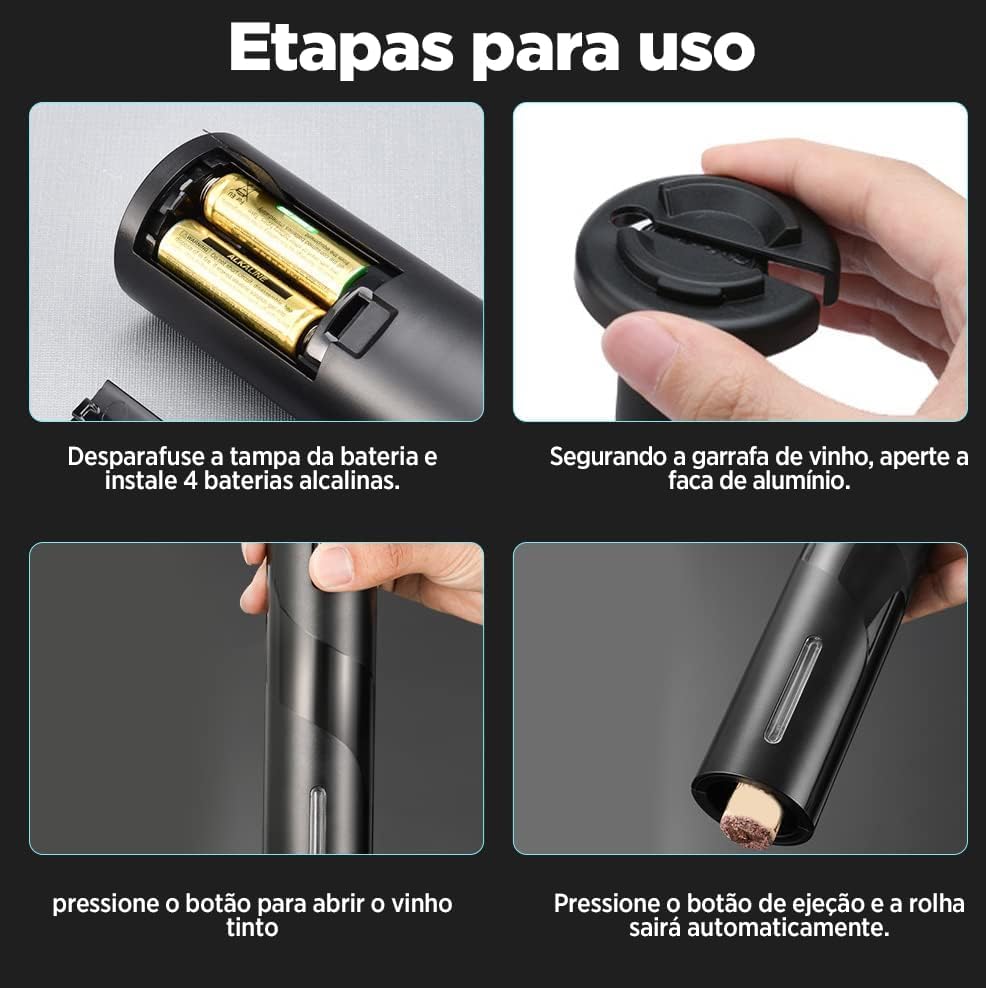 FBXGT Abridor de Vinho Eletrico - Saca Rolhas Vinho Eletrico Kit Abridor de Garrafa 7 em 1