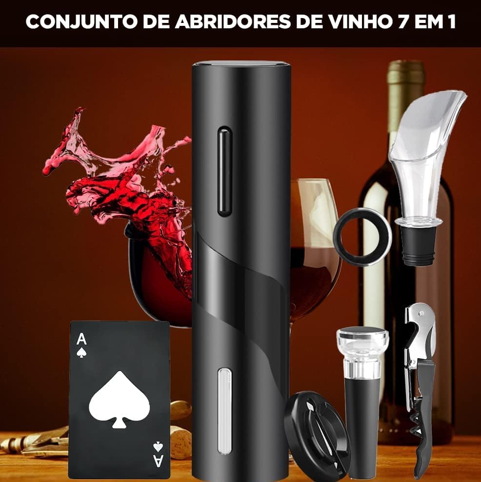 FBXGT Abridor de Vinho Eletrico - Saca Rolhas Vinho Eletrico Kit Abridor de Garrafa 7 em 1