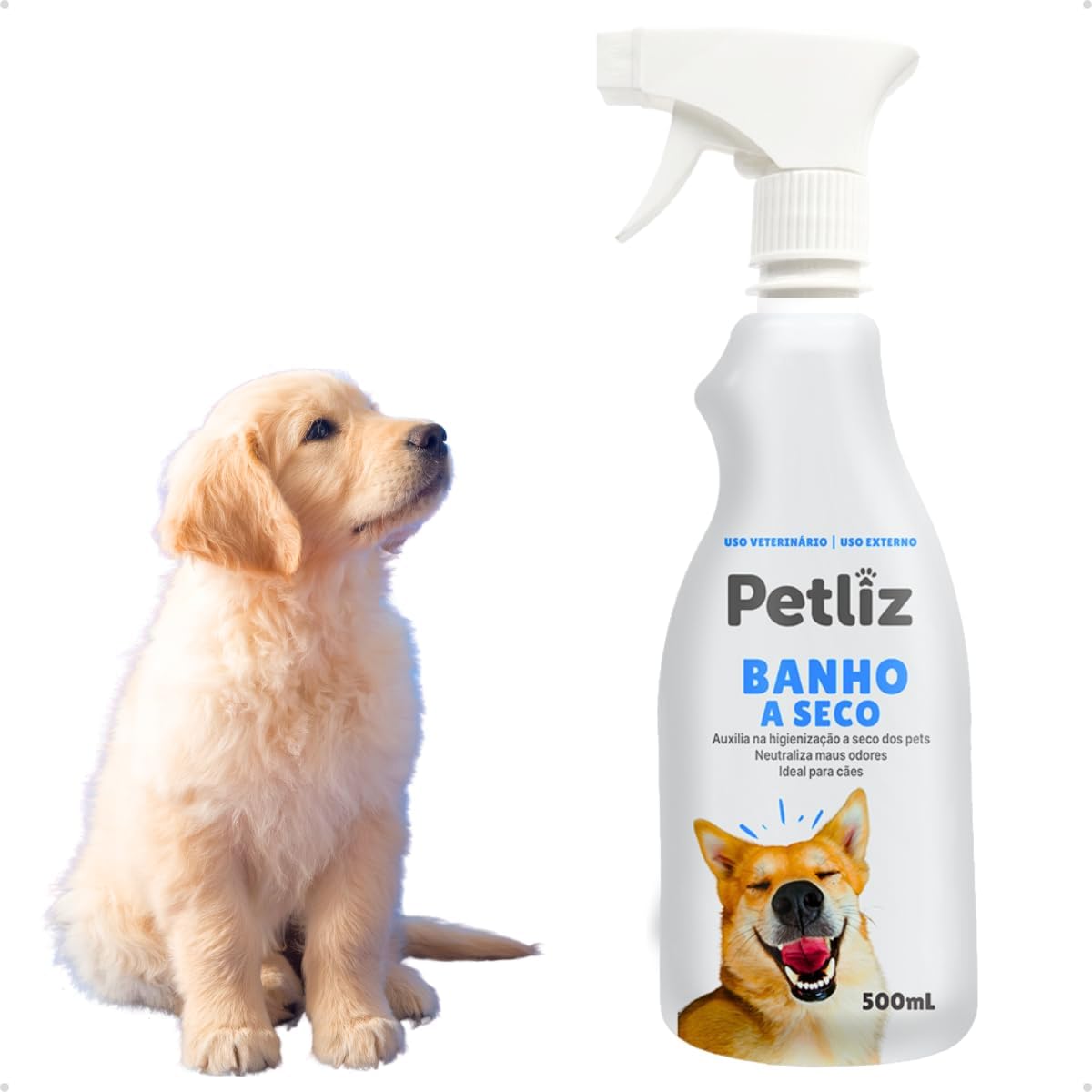 Banho a Seco 500ml Sem Enxágue Pet Shop Banho e Tosa Cachorro e Gato - Petliz