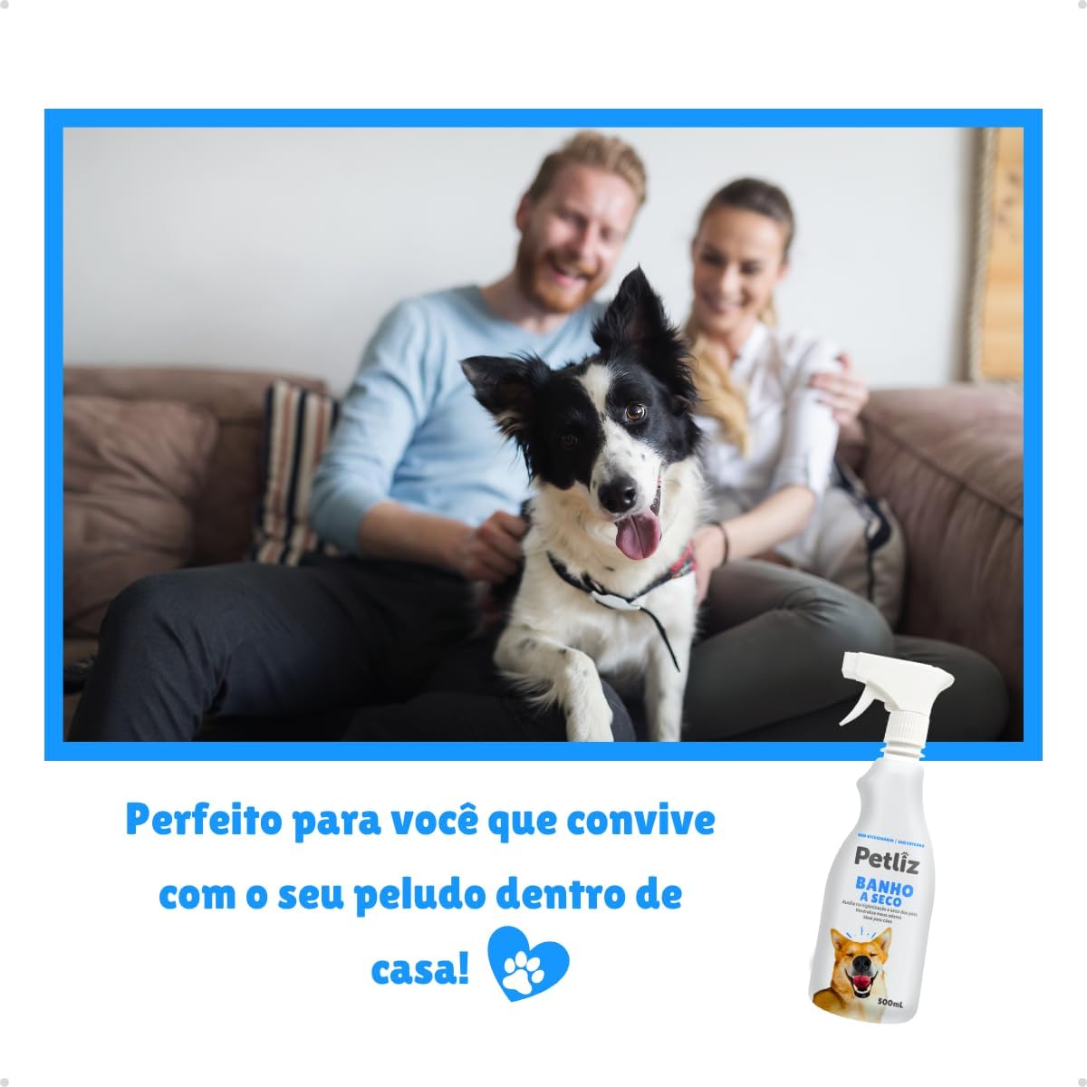 Banho a Seco 500ml Sem Enxágue Pet Shop Banho e Tosa Cachorro e Gato - Petliz