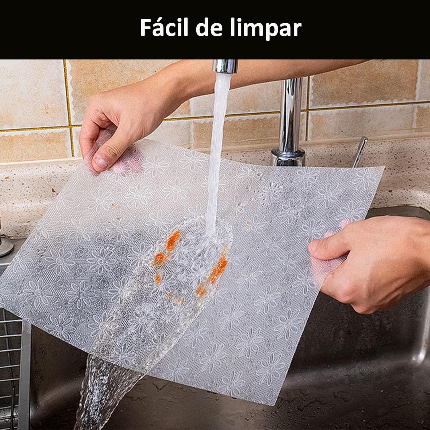 Kit 4 Forro de Gavetas Antiderrapante PEVA, Impermeável, Transparente, 45x150cm