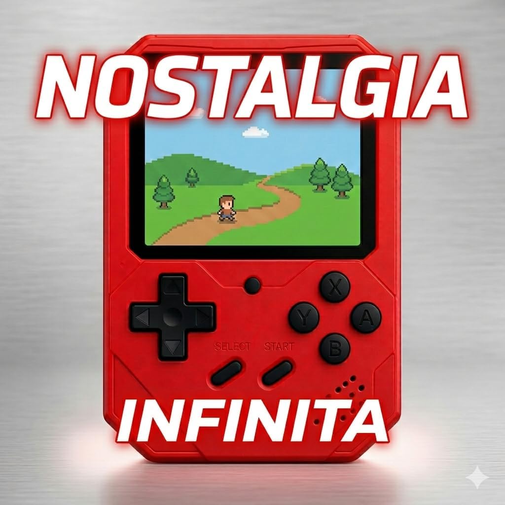 Vídeo Game Portátil | Console Integrado com muitos jogos | Tela Colorida | Portátil | Uso Infantil e Adulto (Vermelho)