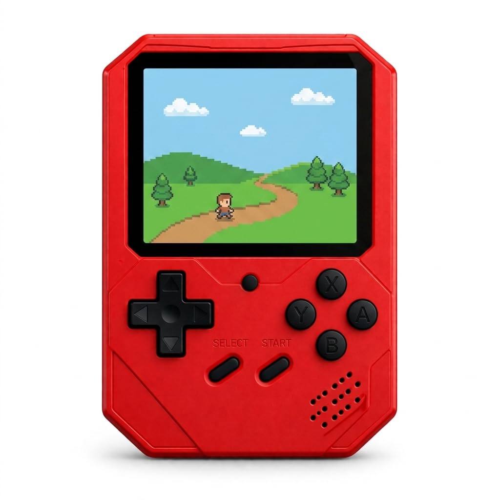 Vídeo Game Portátil | Console Integrado com muitos jogos | Tela Colorida | Portátil | Uso Infantil e Adulto (Vermelho)