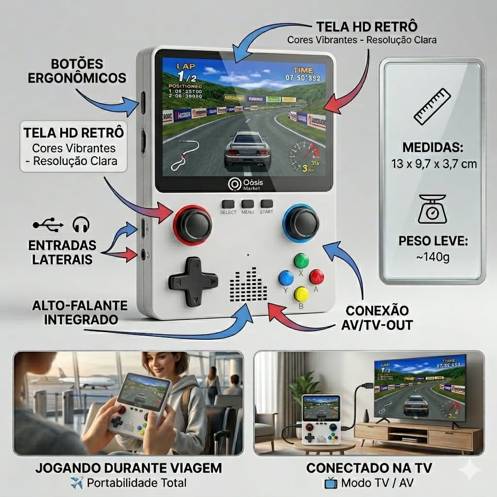 Console Portátil Retrô Oásis OIH-5911